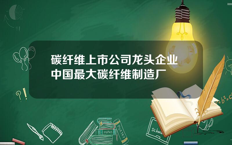 碳纤维上市公司龙头企业 中国最大碳纤维制造厂